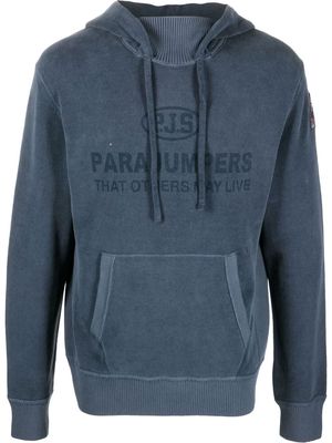 Parajumpers logo-print pullover hoodie - Blue
