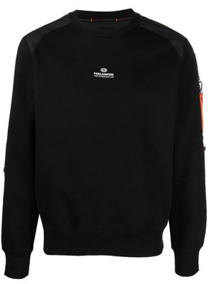 Parajumpers Sabre logo-patch cotton-blend sweatshirt - Black