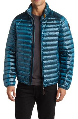 Parajumpers Sena Water Repellent 750 Fill Power Down Puffer Jacket in Blue Jewel-Black