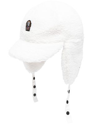 Parajumpers shearling logo patch hat - White