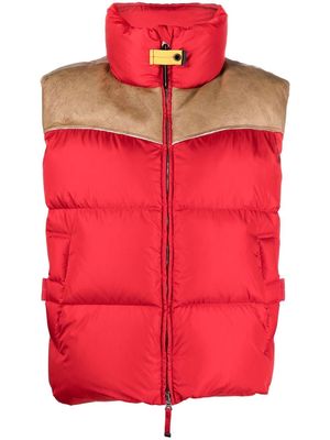 Parajumpers sheepskin-panel down gilet - Red
