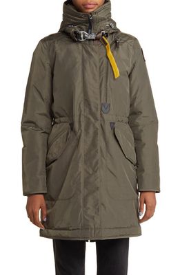 Parajumpers Tank 700 Fill Power Down Poplin Recycled Nylon Coat in Taggia Olive