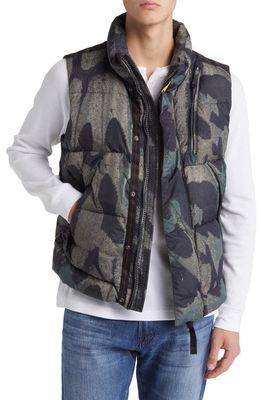 Parajumpers Wilbur 700 Fill Power Down Puffer Vest in Green Gables Butterfly Print