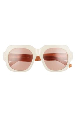 Pared 51.5mm Square Sunglasses in Milk Solid Brown Lenses