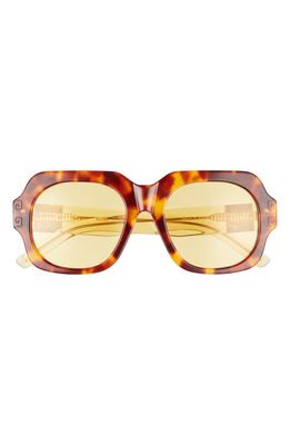 Pared 51.5mm Square Sunglasses in Tortoise Solid Yellow Lenses