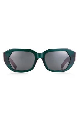 Pared Small & Mighty 51.5mm Geometric Sunglasses in Emerald Solid Green Lenses