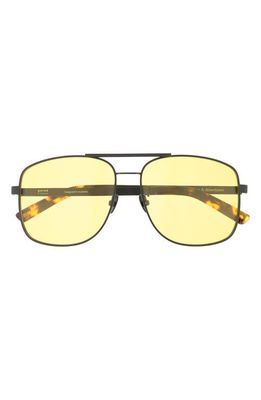Pared Uptown & Downtown 57.5mm Aviator Sunglasses in Matte Black Solid Yellow