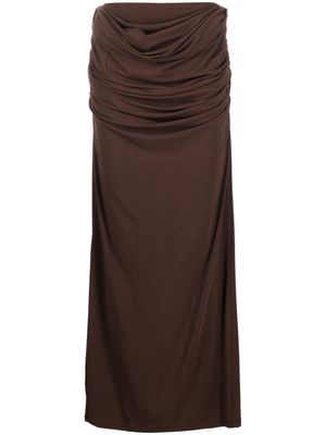 Paris Georgia draped-front maxi skirt - Brown