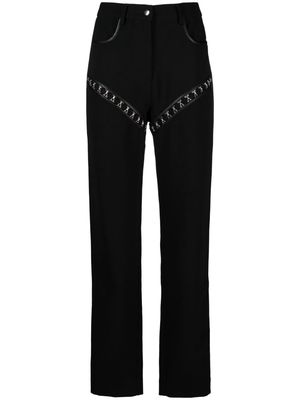 Paris Georgia hook-detailing cut-out trousers - Black