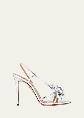 Paris Metallic Rose Slingback Sandals