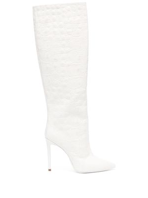 Paris Texas 110mm leather stiletto boots - White