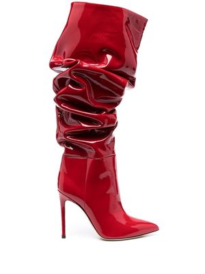 Paris Texas 110mm patent-leather slouchy boots - Red