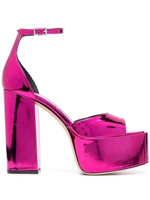 Paris Texas 140mm shiny platform sandals - Pink