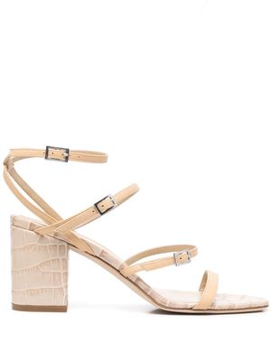 Paris Texas 80mm embossed strappy leather sandals - Neutrals