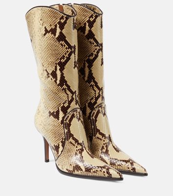 Paris Texas Ashley 95 snake-effect leather boots