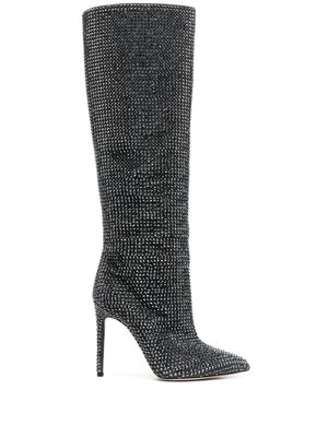 Paris Texas Holly 115mm crystal-embellished boots - Black