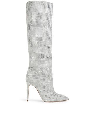Paris Texas Holly crystal-embellished 105mm knee boots - Silver