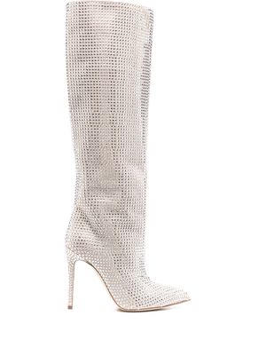 Paris Texas Holly crystal-embellished boots - Neutrals