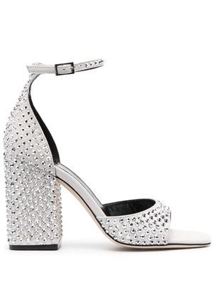 Paris Texas Holly Fiona 100mm leather sandals - Silver