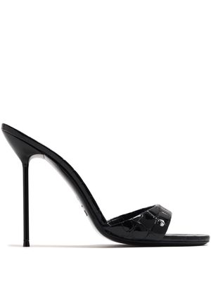 Paris Texas Lidia 105mm crocodile-effect sandals - Black