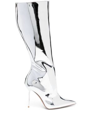 Paris Texas Lydia 106mm mirrored boots - Silver