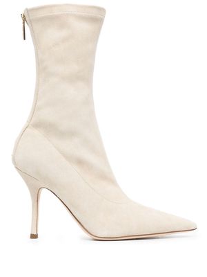 Paris Texas Mama pointed-toe 100mm ankle boots - Neutrals