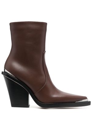 Paris Texas pointed-toe ankle boots - Brown