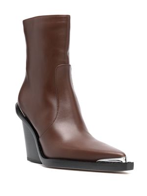 Paris Texas Rodeo 110mm wedge ankle boots - Brown