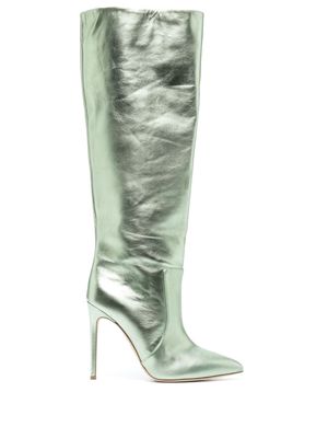 Paris Texas The Stiletto 105mm metallic boots - Green