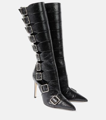 Paris Texas Tyra 105 snake-effect leather boots