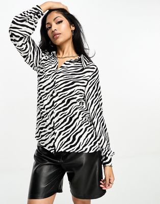 Parisian shirt in zebra print-Multi