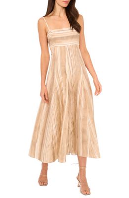 Parker The Izzie Stripe Cutout Cotton Midi Sundress in Mojave Desert Brown