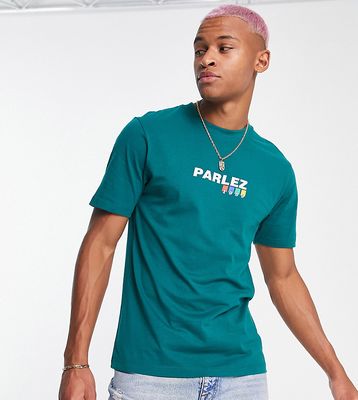 Parlez altair large logo t-shirt in dusty teal exclusive at ASOS-Green