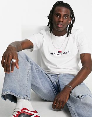 Parlez cardinal embroidered t-shirt in white