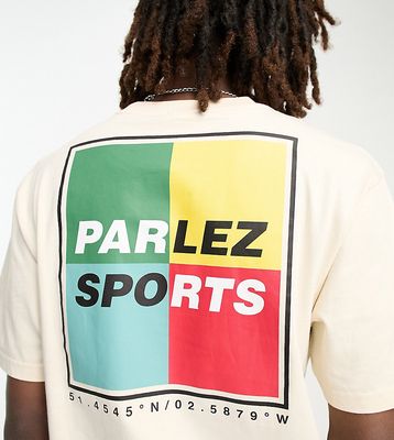 Parlez Riviera T-shirt in beige - Exclusive to ASOS-Neutral