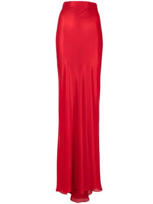 Parlor asymmetric satin maxi skirt - Red