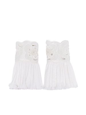 Parlor bead-embellished cuffs - White