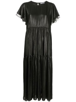 Parlor draped short-sleeve dress - Black