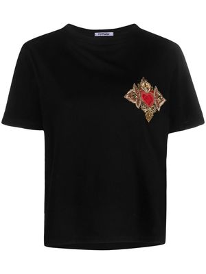 Parlor embroidered-design cotton T-shirt - Black