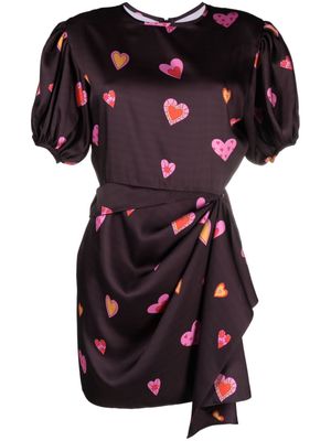 Parlor heart-print minidress - Brown