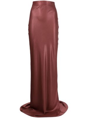 Parlor high-waisted satin-finish skirt - Red
