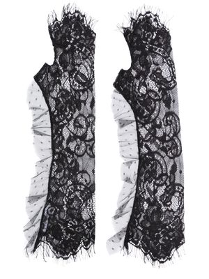 Parlor lace fingerless gloves - Black