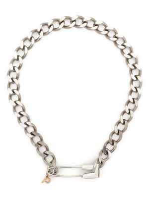 Parlor safety pin chain necklace - Silver