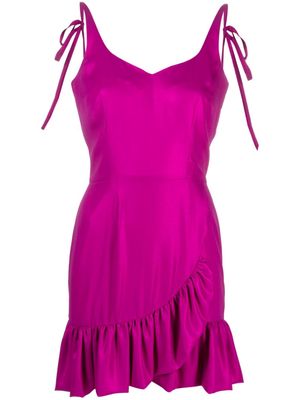 Parlor sweetheart-neck sleeveless ruffled minidress - Purple
