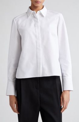 PARTOW Brooks Cotton Button-Up Shirt in White