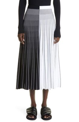PARTOW Gigi Colorblock Pleated Knit Skirt in Pepper