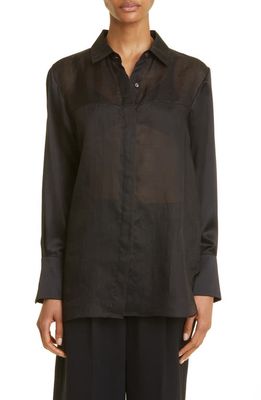 PARTOW Juliette Button-Up Tunic Shirt in Black