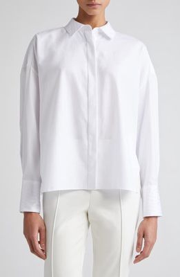 PARTOW Theo Jacquard Stripe Cotton Button-Up Shirt in White