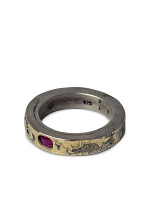 Parts of Four 18kt gold-plated Sistema ruby sterling-silver ring
