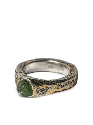 Parts of Four 18kt gold-plated Sistema sterling-silver peridot ring